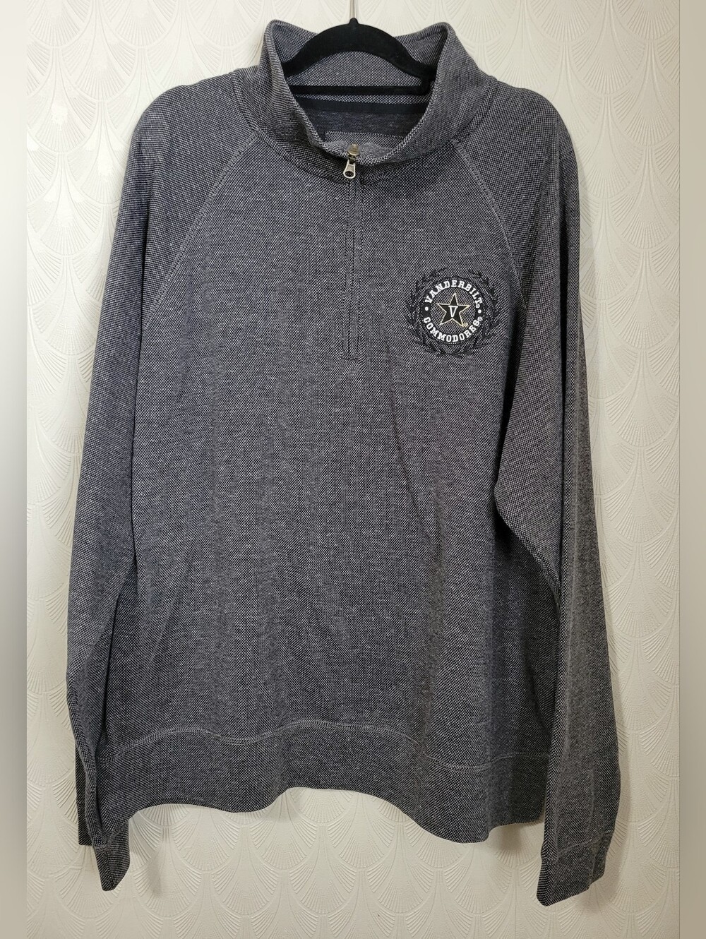 Camp David Vanderbilt Commodores 1/4 Zip Up Jacket size 2XL XXL Gray Black